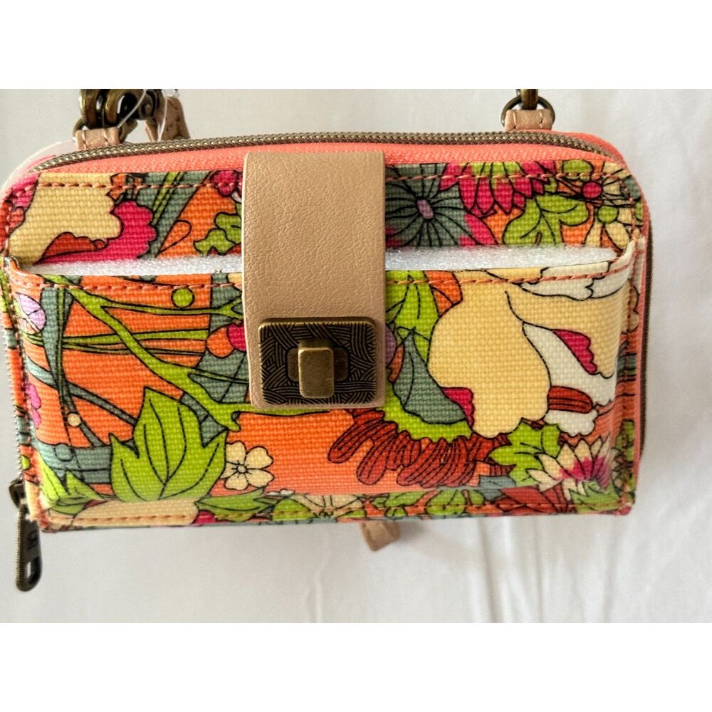 Sakroots Smartphone Crossbody Purse Flower Power Apricot NEW NWT Artists Circle